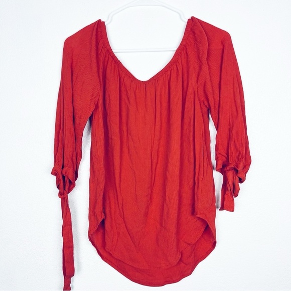 NWT forever 21 ambiance size L rust off shoulder blouse - Picture 2 of 5